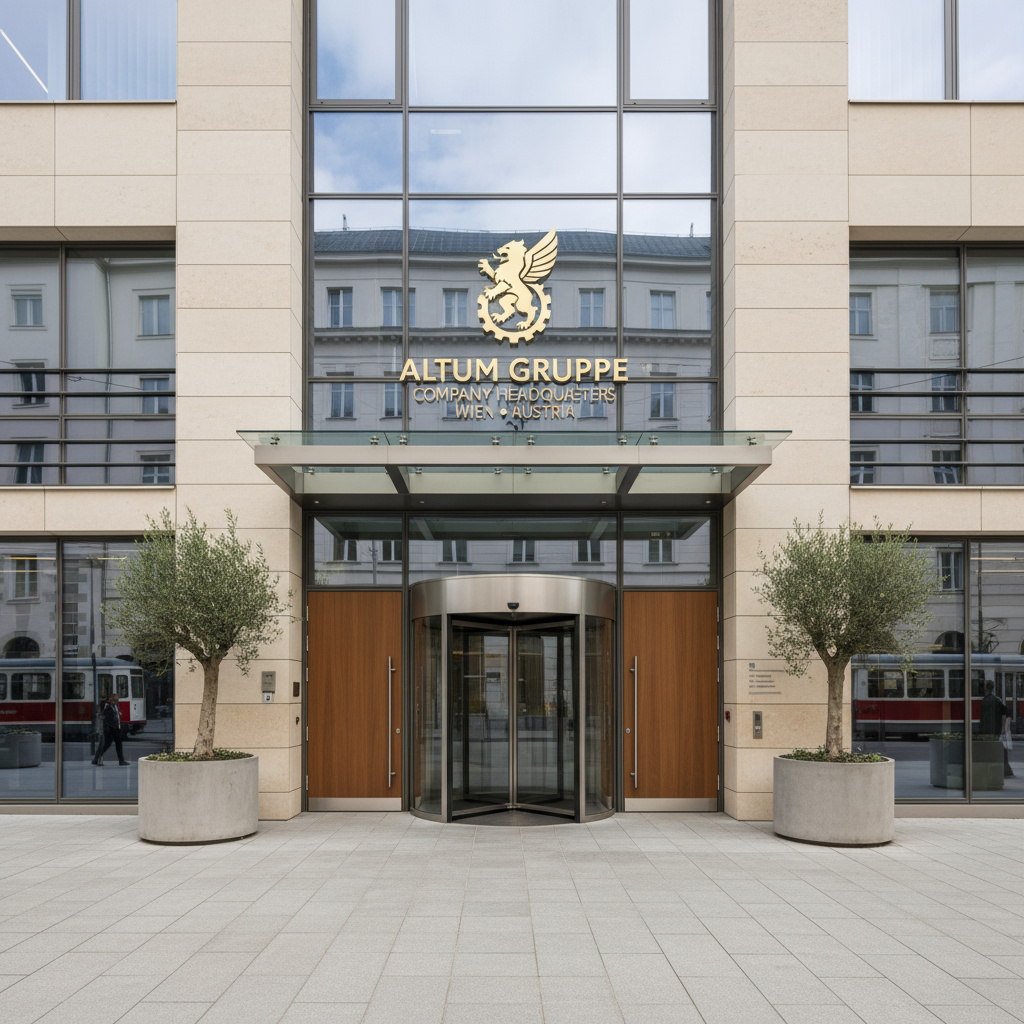 Büroeingang in Wien, Unternehmenssitz