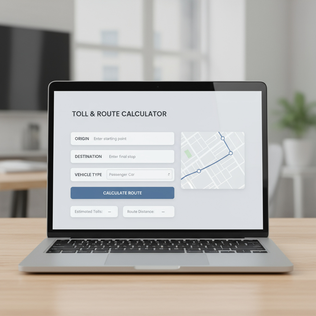Mockup eines Maut- und Routenrechners